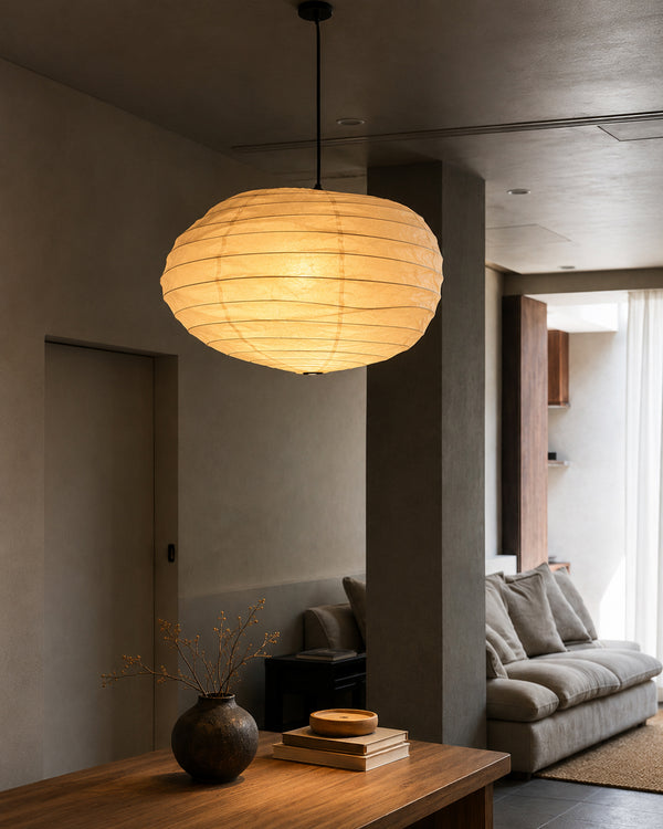 Yū Tokyo Japanese Wabi-Sabi Irregular Rice Paper Pendant Ceiling Lamp