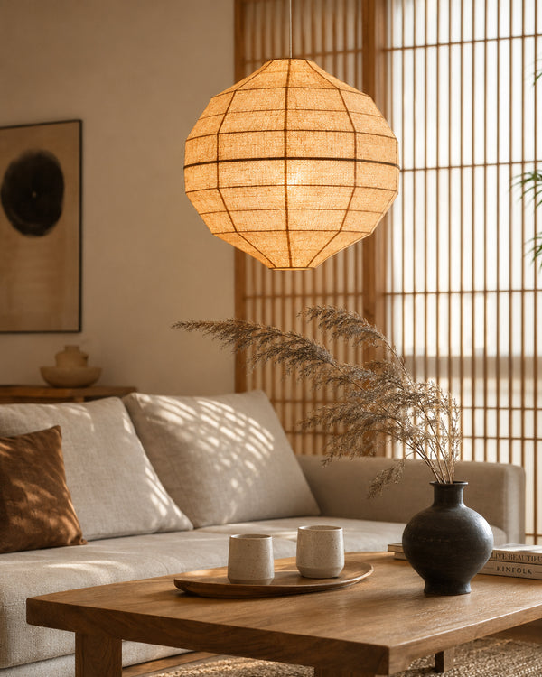 Yū Tokyo Wabi-Sabi Natural Plant Fiber Pendant Light