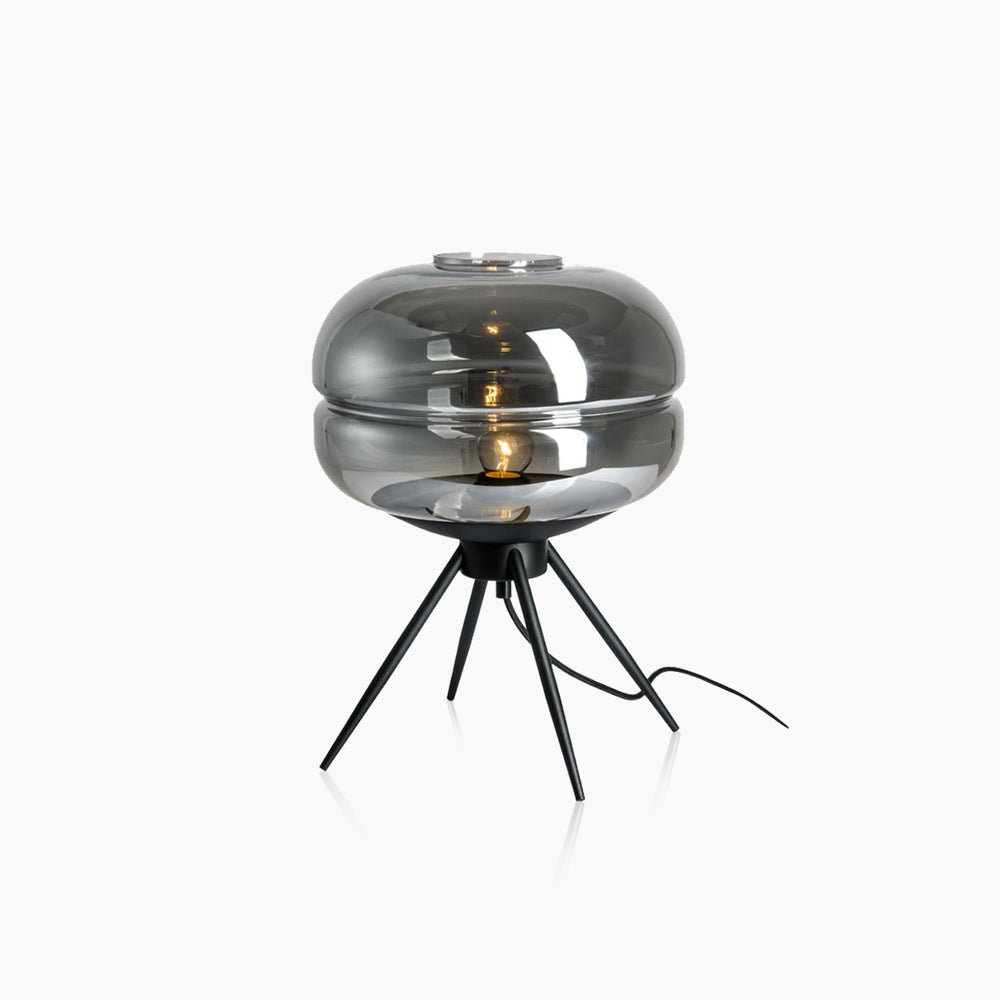 Lampe en forme de bol en verre transparent