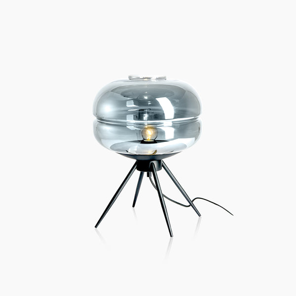 Lampe en forme de bol en verre transparent