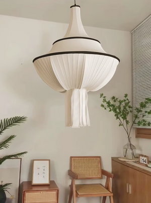 Pleated Fabric Japandi  Pendant Ceiling Light