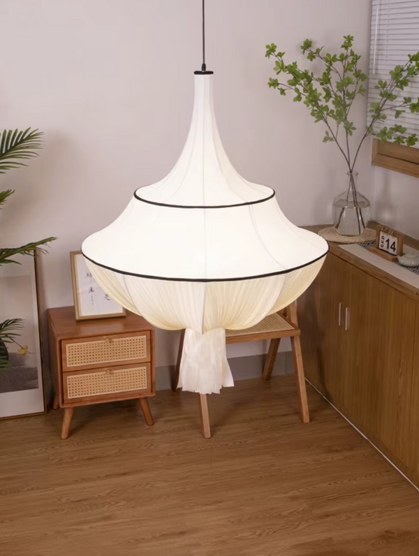 Pleated Fabric Japandi  Pendant Ceiling Light