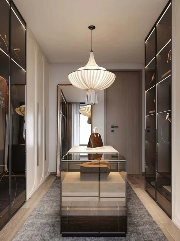 Pleated Fabric Japandi  Pendant Ceiling Light