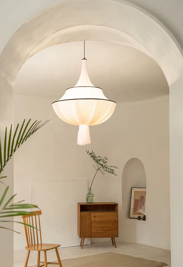 Pleated Fabric Japandi  Pendant Ceiling Light