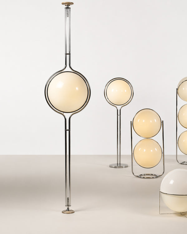 Acrylic Globe Floor-to-Ceiling Standing Light