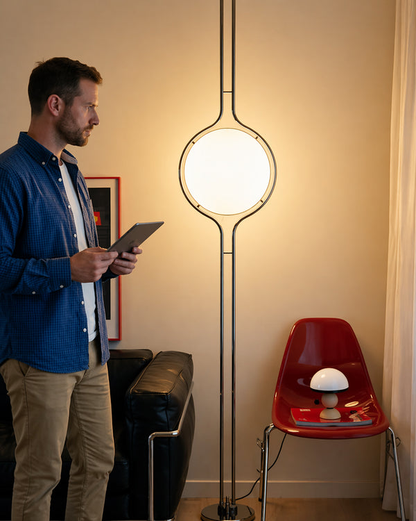 Acrylic Globe Floor-to-Ceiling Standing Light