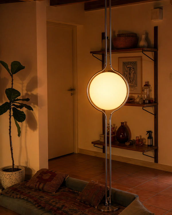 Acrylic Globe Floor-to-Ceiling Standing Light