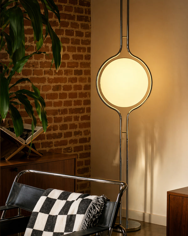 Acrylic Globe Floor-to-Ceiling Standing Light