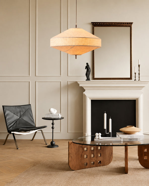 Yū Tokyo Japanese Linen Fabric Pendant Ceiling Light