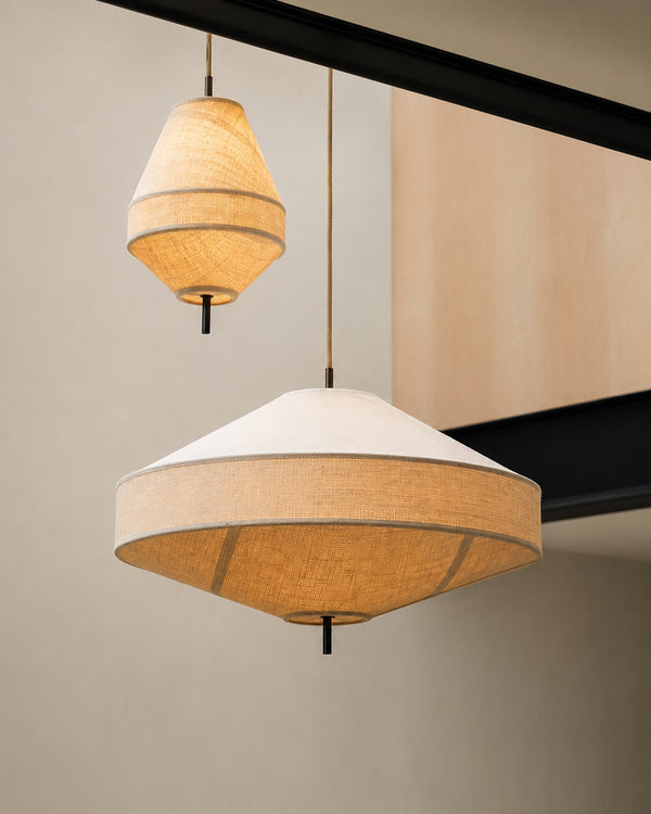 Yū Tokyo Japanese Linen Fabric Pendant Ceiling Light
