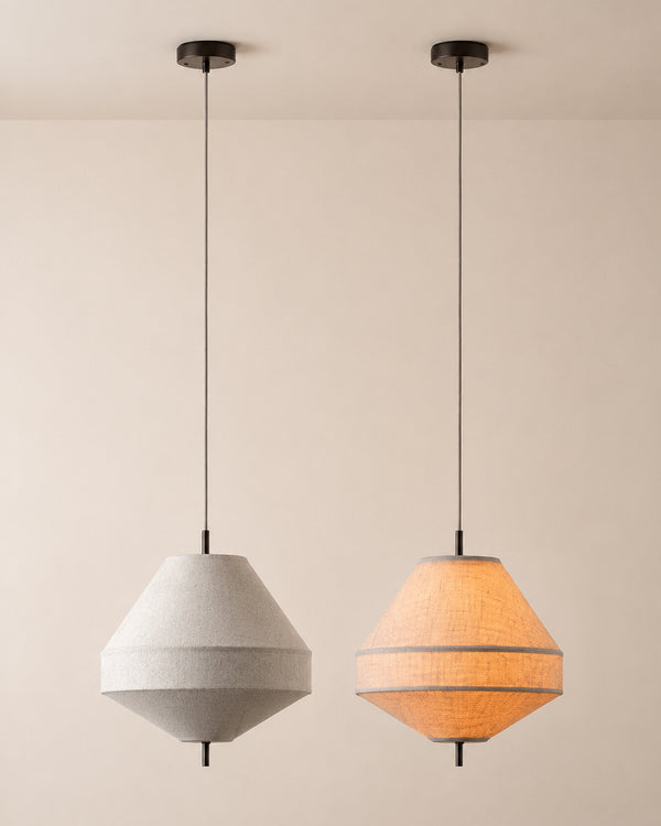 Yū Tokyo Japanese Linen Fabric Pendant Ceiling Light