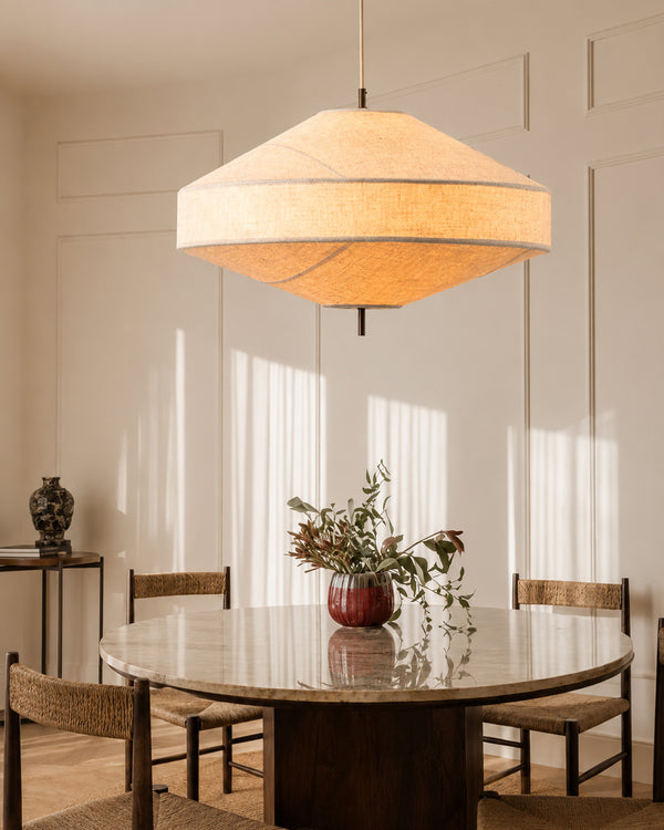 Yū Tokyo Japanese Linen Fabric Pendant Ceiling Light