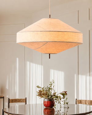 Yū Tokyo Japanese Linen Fabric Pendant Ceiling Light