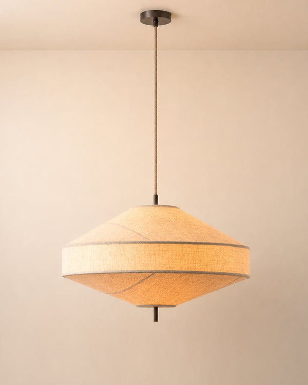 Yū Tokyo Japanese Linen Fabric Pendant Ceiling Light