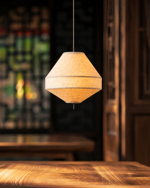 Yū Tokyo Japanese Linen Fabric Pendant Ceiling Light