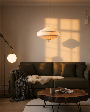 Yū Tokyo Japanese Linen Fabric Pendant Ceiling Light