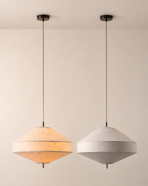 Yū Tokyo Japanese Linen Fabric Pendant Ceiling Light