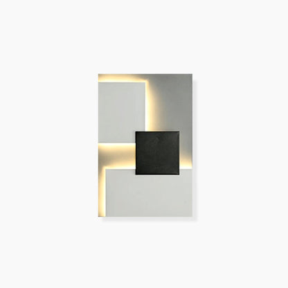 Abstract Black & White Geometry Shapes Designer Wall Fixture Lamp