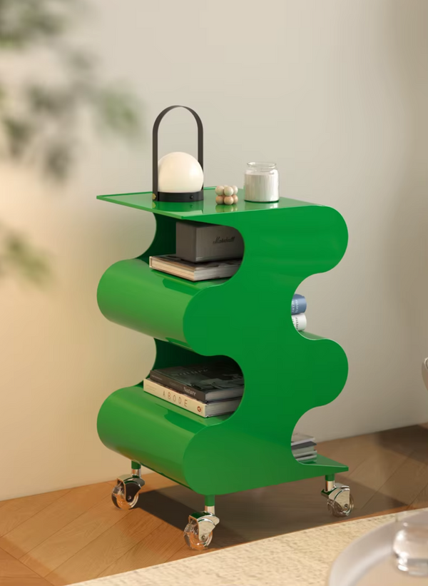 Modü Wavy 3-Tier Rolling Cart Side Table
