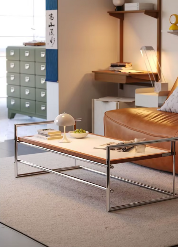 MCM Stainless Steel Lift Top Coffee Table