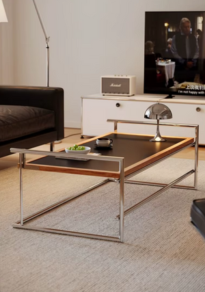 MCM Stainless Steel Lift Top Coffee Table
