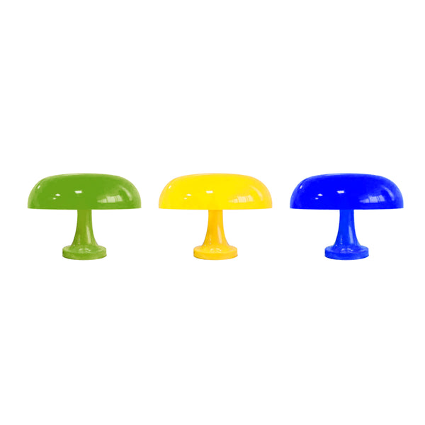 Bauhaus Wide Blue Yellow Green Mushroom Table Lamp