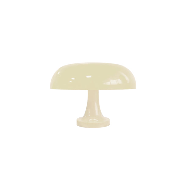 Bauhaus Wide Cream Pink Mushroom Table Lamp
