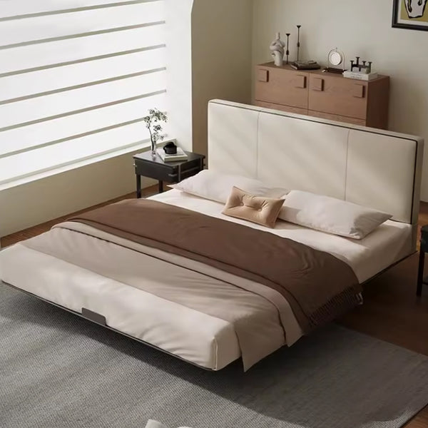 Studio Lima Beige Headboard Stainless Steel Bed Frame