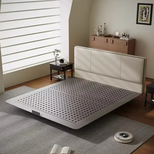 Studio Lima Beige Headboard Stainless Steel Bed Frame