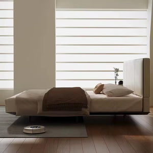 Studio Lima Beige Headboard Stainless Steel Bed Frame