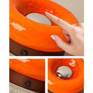 Solid Wood Base Ambient Donut Touch Table Lamp