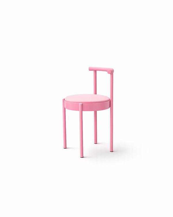 Mid-Century Modern Metal Leg Color Round Chair