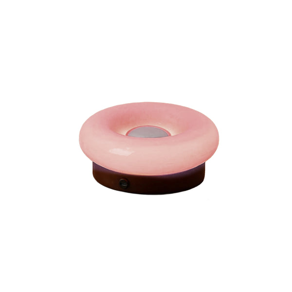 Solid Wood Base Ambient Donut Touch Table Lamp