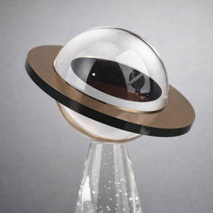 スタンド付き手作りのソリッドクリスタル土星惑星彫刻