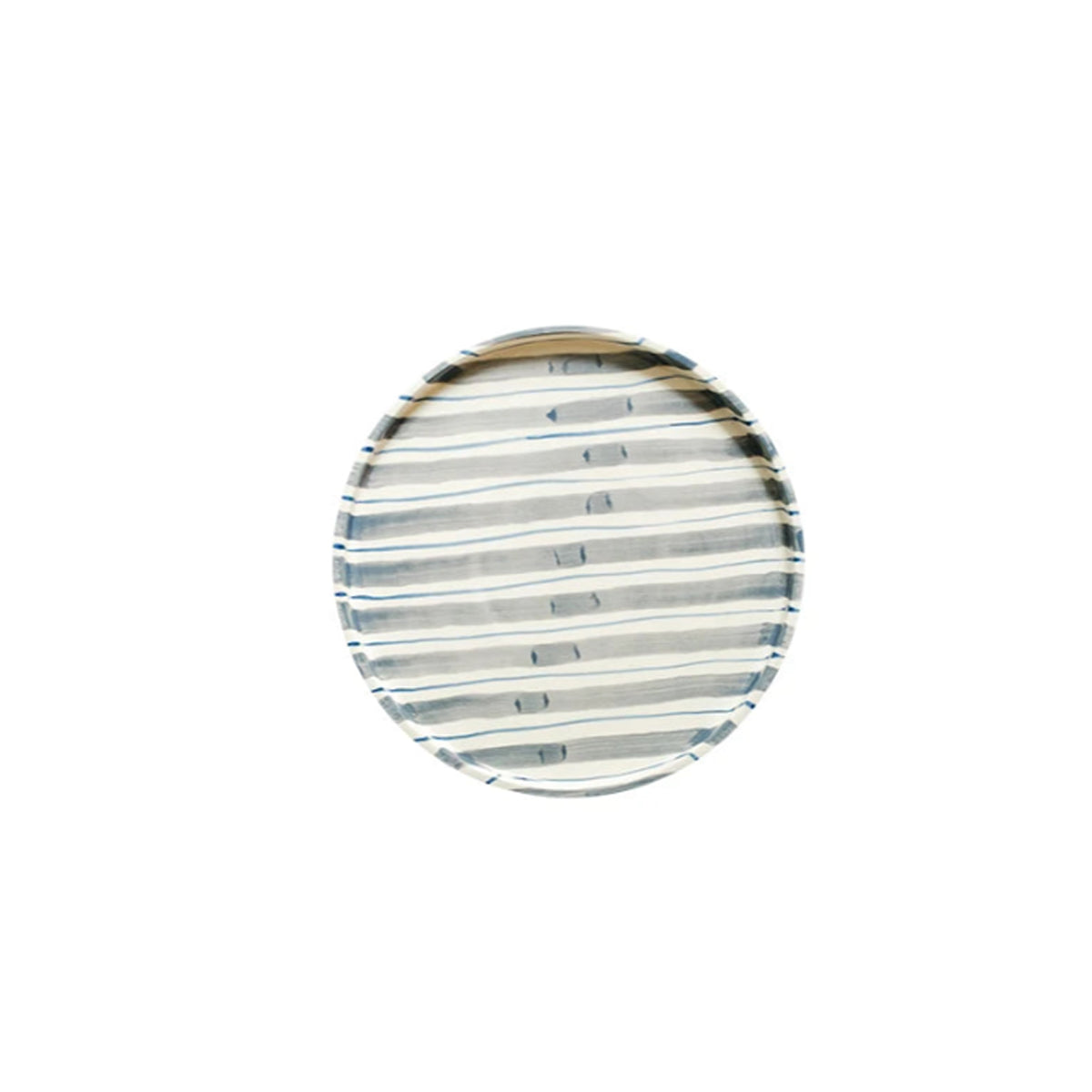 Ceramic Brush Touch Art Striped Plate