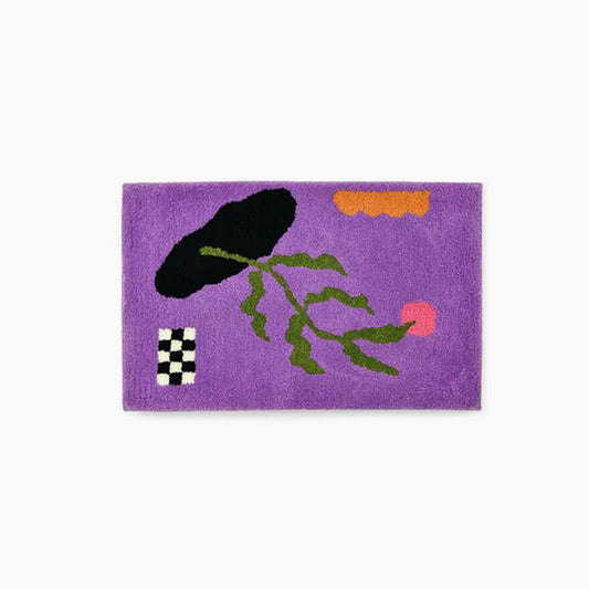 Purple Abstract Design Hand-Crafted Rug