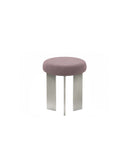 UOSU Linen-Top Stainless Steel Leg Accent Stool