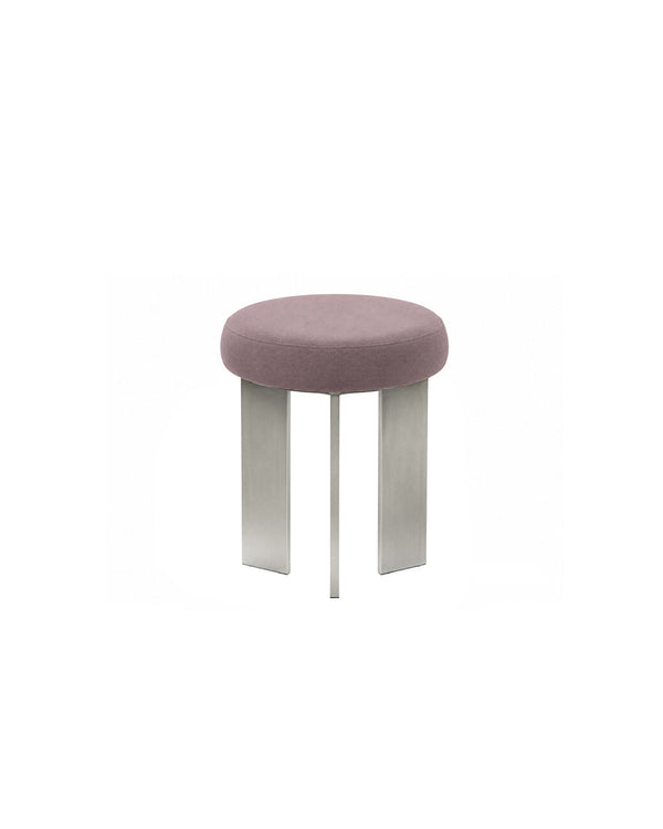 UOSU Linen-Top Stainless Steel Leg Accent Stool