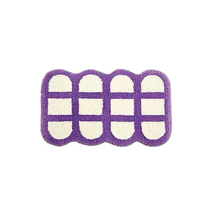 Mono Design Checker Grid Tufting Bath Mat