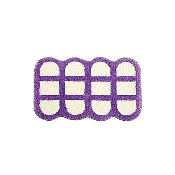 Mono Design Checker Grid Tufting Bath Mat