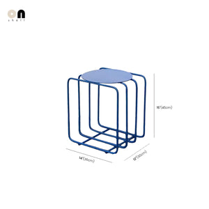 Modü Wire Frame Round Metal Side Table Rack