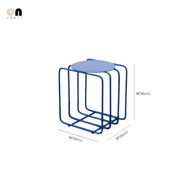 Modü Wire Frame Round Metal Side Table Rack