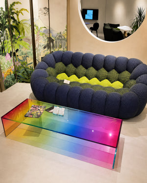 Ferro & Co. Dichroic Rainbow Tempered Glass Coffee Table