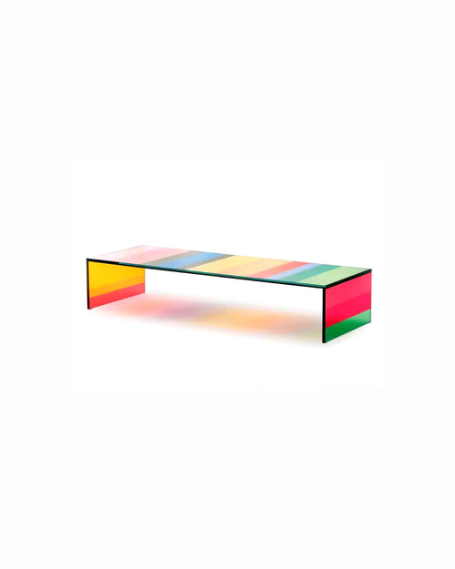 Ferro & Co. Dichroic Rainbow Tempered Glass Coffee Table
