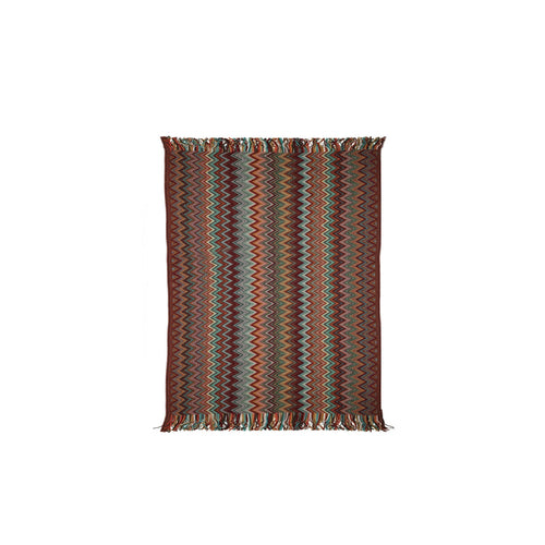 Gestrickte Pashmina-Überwurfdecke mit Quasten im Böhmen-Stil