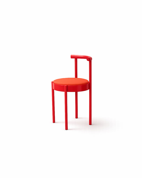 Mid-Century Modern Metal Leg Color Round Chair