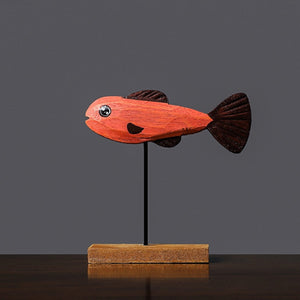 Freshwater Fish Hand-Crafted Wooden Sculpture