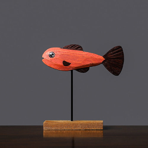 Freshwater Fish Hand-Crafted Wooden Sculpture