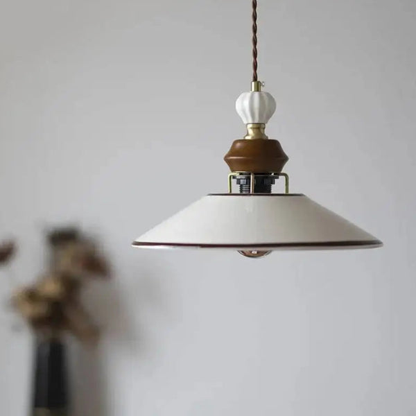 Vintage French Ceramic Pendant Ceiling Lamp