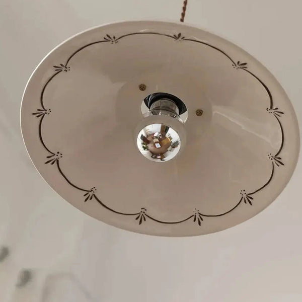 Vintage French Ceramic Pendant Ceiling Lamp